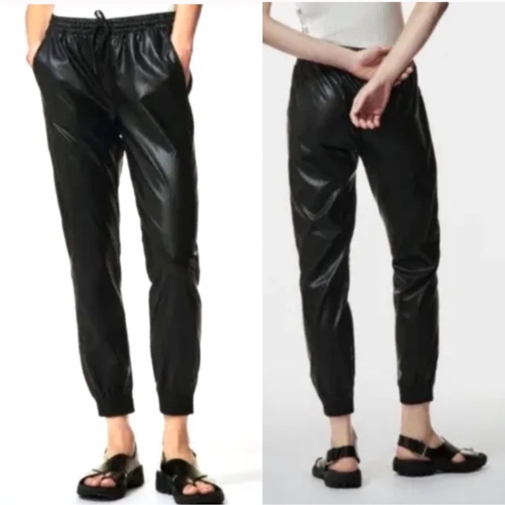Maison d'Amelie Paris Black Coated Oversized Joggers